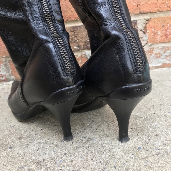 Miu Miu Shoes - Miu Miu pointy toe mid-calf boots